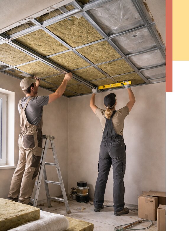 Шумоизоляция потолка в Югорске от 1276 руб. под ключ — услуги ОТДЕЛОЧНИК-Югр