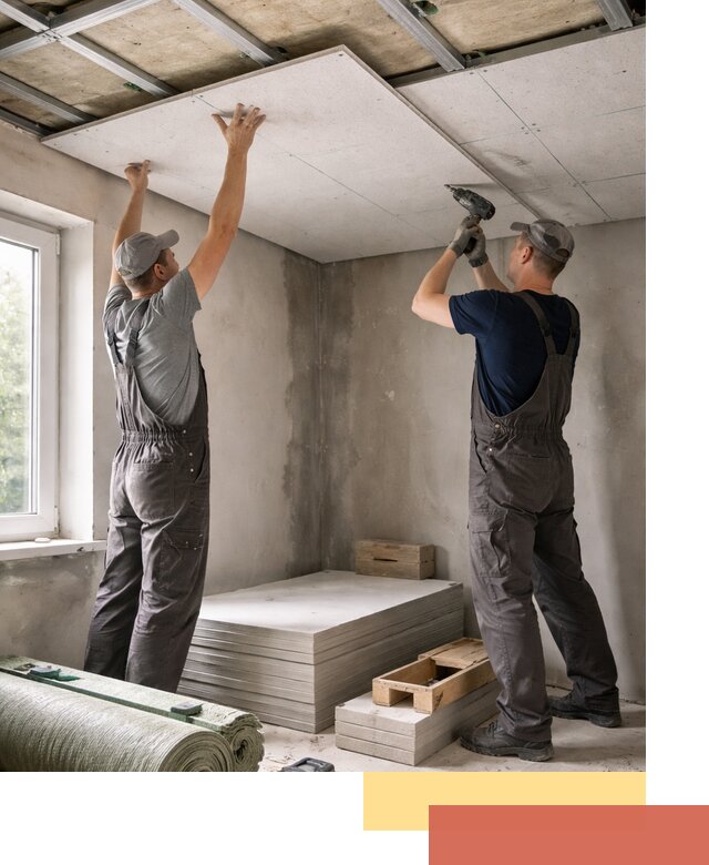 Шумоизоляция потолка панелями ЗИПС в Югорске